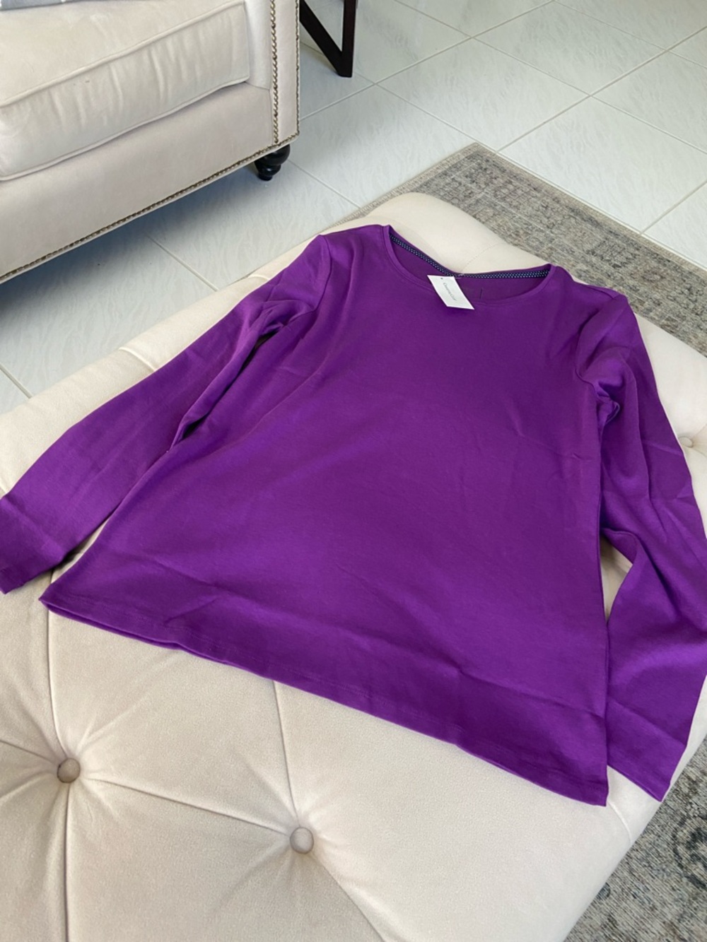Charter Club Large Purple Long Sleeve Tee (NWT)